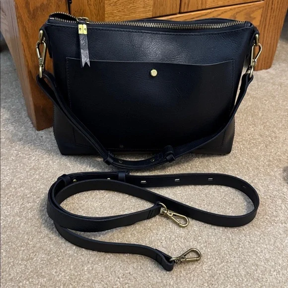 Madewell Black Leather Transport Bag - Picture 2 of 6